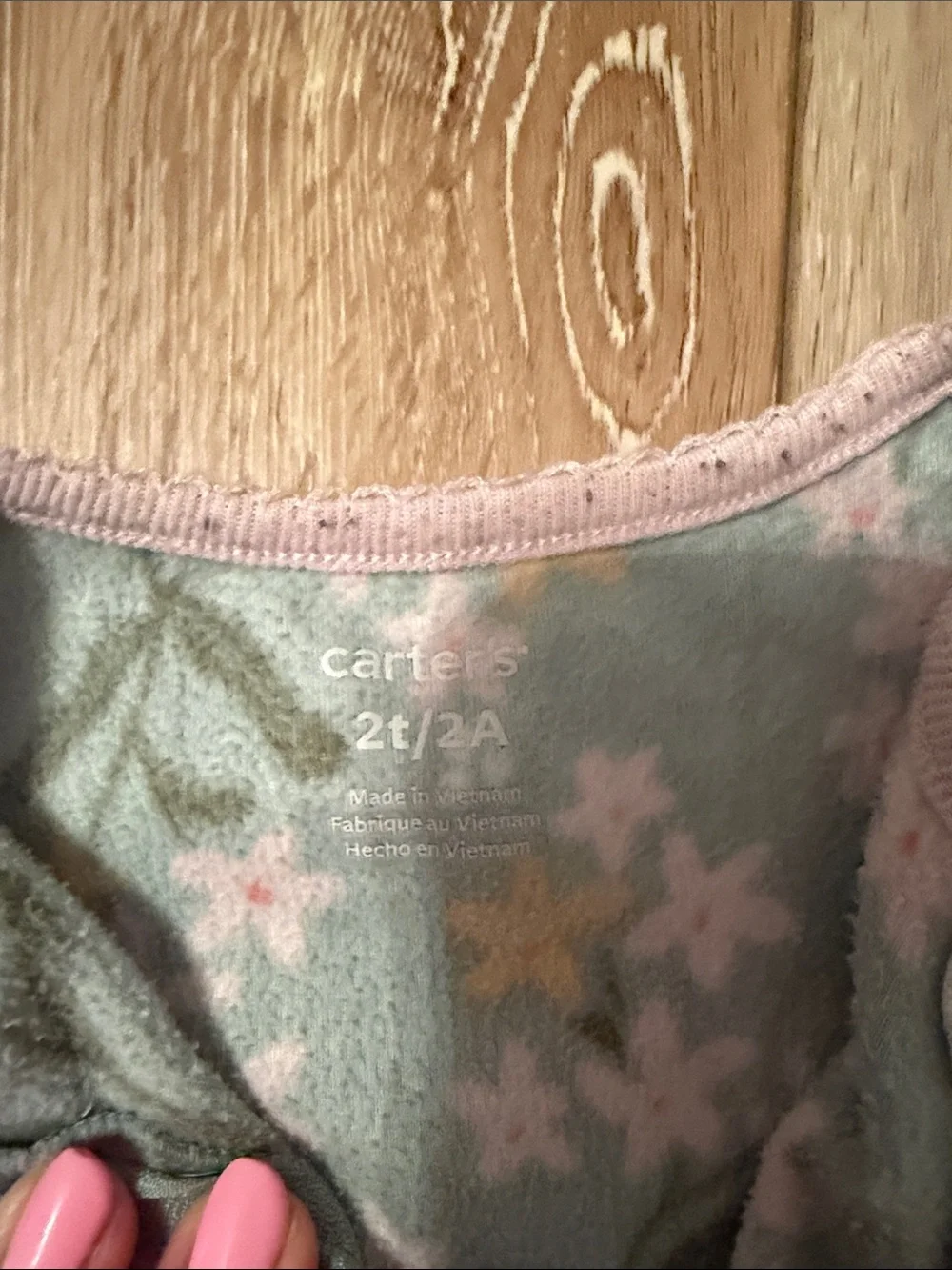 Carter's Two-Pack Footed Pajamas in Sage Floral & Cream Animal Print